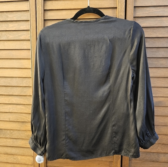 Zara Black Silk Blouse (S) - Picture 8 of 13
